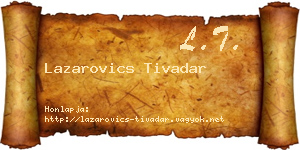 Lazarovics Tivadar névjegykártya