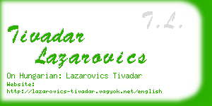 tivadar lazarovics business card